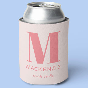 Bruid om roze Monogram Naam te zijn Blikjeskoeler