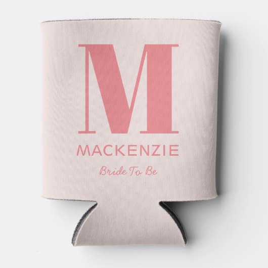 Bruid om roze Monogram Naam te zijn Blikjeskoeler (Voorkant)