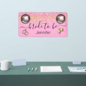 bruid om te zijn, roze gouden glitters disco Bache Spandoek (Beurs)