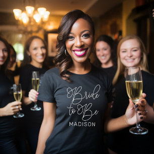 Bruid om wit te zijn Modern Script Custom Wedding T-shirt