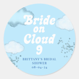 Bruid op Wolk 9 Bruidsfeest Jubileumfeest Ronde Sticker