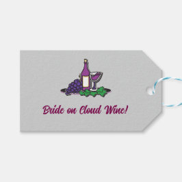 Bruid op wolk wijn! cadeaulabel
