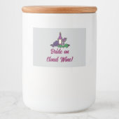 Bruid op wolk wijn! voedselcontainer etiket (Voorkant)