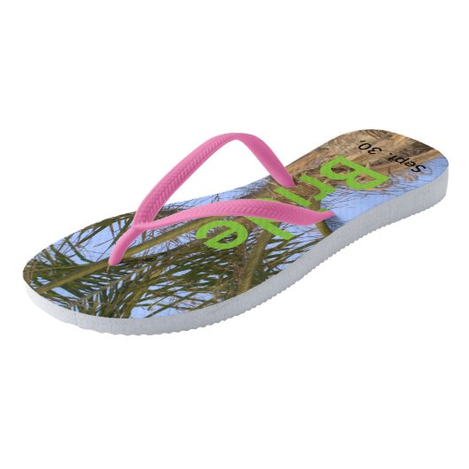 Bruid Palm Trees Blauwe Hemel Teenslippers (Schuin)