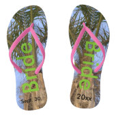 Bruid Palm Trees Blauwe Hemel Teenslippers (Voetbed)