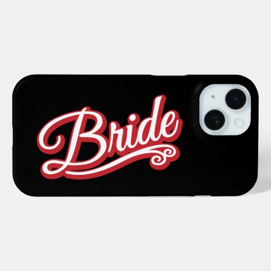 Bruid rood/wit op zwart Case-Mate iPhone case (Achterkant (horizontaal))