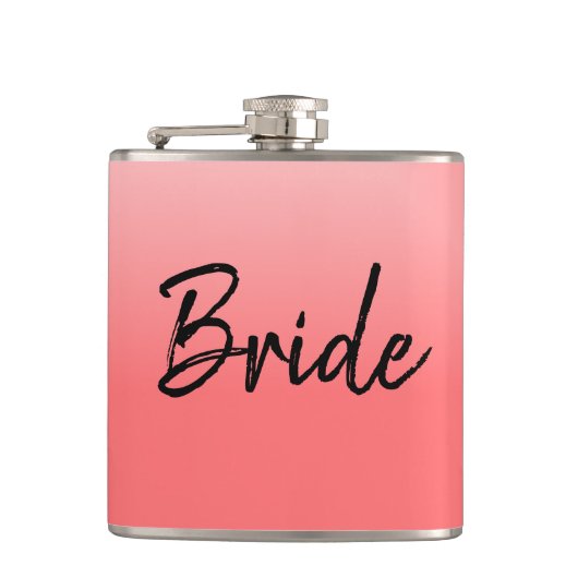 Bruid Roze en Zwart Heupfles (Voorkant)
