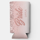 Bruid Roze Goud Glitter Script Gepersonaliseerde N (Achterkant)