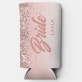 Bruid Roze Goud Glitter Script Gepersonaliseerde N (Voorkant)