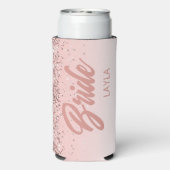 Bruid Roze Goud Glitter Script Persoonlijke Naam (Seltzer Achterkant)