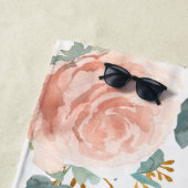 Bruid roze gouden bloemige eucalyptus vrijgezellen strandlaken (In situ)