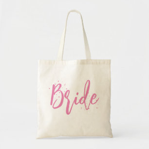 Bruid Roze Schattig Leuke Calligrafie Script Eenvo Tote Bag