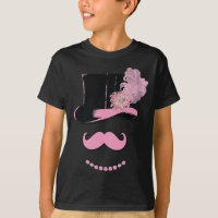 Bruid Roze snor, hoge hoed, veren en bloem