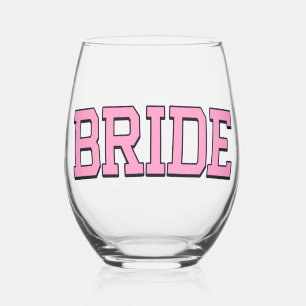 BRUID – Roze Studentenlettertype Hen Party Glas
