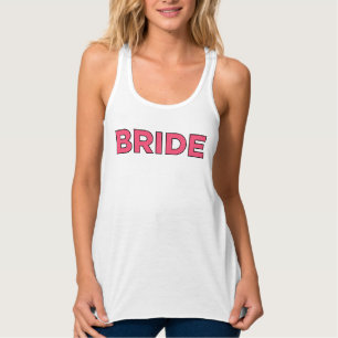 Bruid Roze Wit Dames Trouwjurk Tanktop