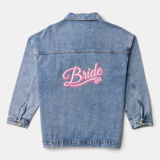 Bruid roze/wit Denim Jacket (Achterkant)
