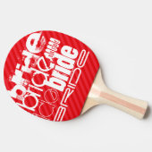 Bruid; Scarlet Red Stripes Tafeltennisbatje (Zijkant)