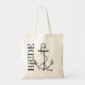 Bruid Schets Anker met Monogram | CANVAS TAS (Voorkant)