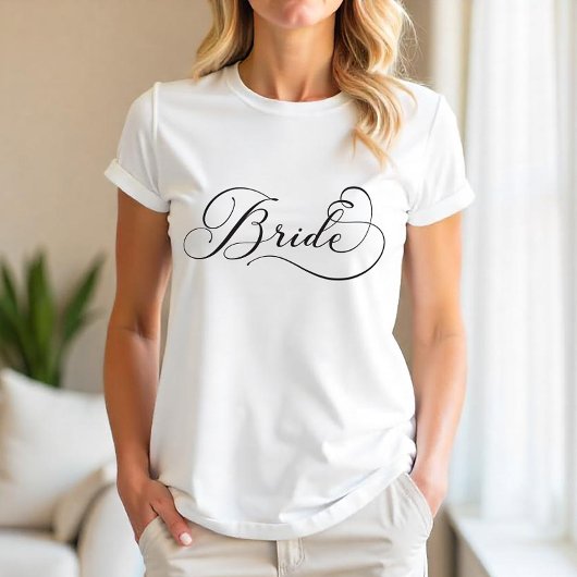 Bruid Script Bruiloft T-Shirt – Elegant