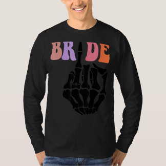 Bruid Skelet Hand Retro Halloween Bachelorette P T-shirt