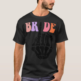 Bruid Skelet Hand Retro Halloween Bachelorette P T-shirt