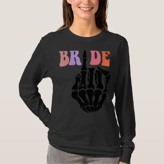Bruid Skelet Hand Retro Halloween Bachelorette P T-shirt