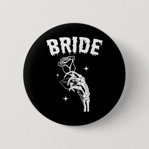 Bruid Skeleton Hand Wedding Halloween Paren Match Ronde Button 5,7 Cm