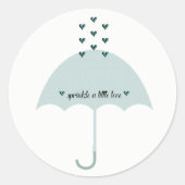 BRUID Sprinkle Love Turquoise Tiara Feest Ronde Sticker (Voorkant)