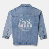 Bruid Squad Fun Varsity Huwelijkspartij Aangepaste Denim Jacket (Achterkant)