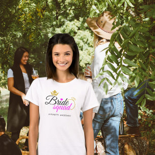 Bruid Squad Hot Roze Goud Bachelorette Bruidsmeisj T-shirt