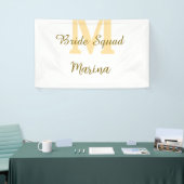 Bruid squad initiaal gouden bruidsdouche eenvoudig spandoek (Beurs)