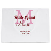 Bruid squad naam toevoegen monogram bruidsmeisje r groot cadeauzakje (Voorkant)