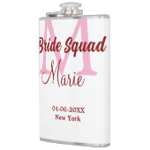 Bruid squad naam toevoegen monogram bruidsmeisje r heupfles (Links)