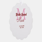 Bruid squad naam toevoegen monogram bruidsmeisje r ornament kaart (Rechts)