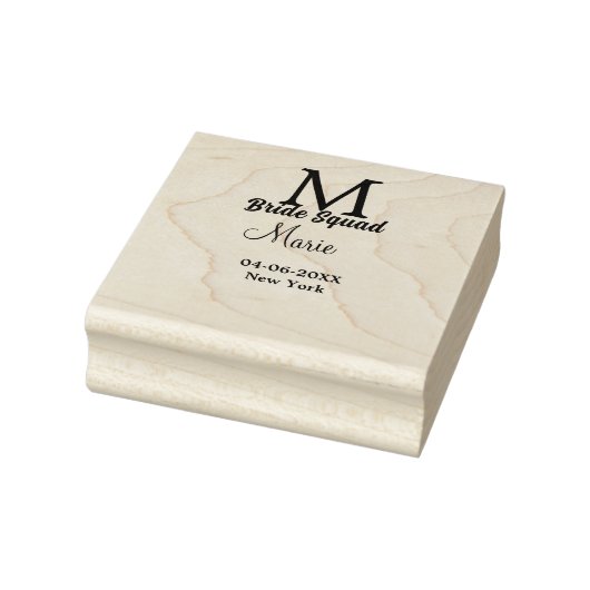 Bruid squad naam toevoegen monogram bruidsmeisje r 	rubberstempel (Stempel)