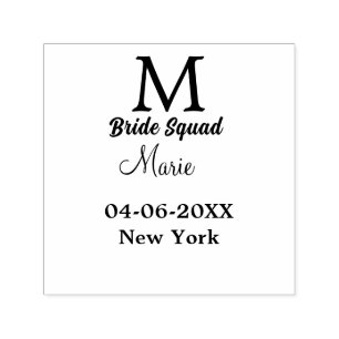 Bruid squad naam toevoegen monogram bruidsmeisje r zelfinktende stempel