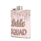 Bruid squad roze goud glitters zilver vrijgezellen heupfles (Links)