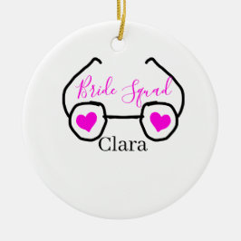 Bruid squad roze zwarte Googles hart bruidsmeisje Keramisch Ornament