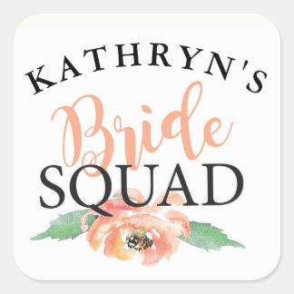 Bruid Squad Vrijgezellenfeest Stickers Floral Cora