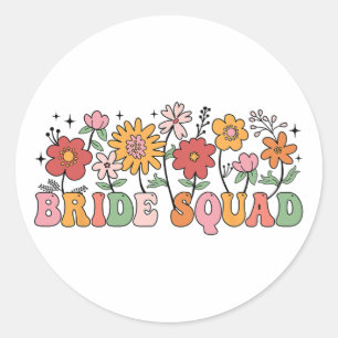 Bruid Squad Wildflower Wedding Bruidsfeest Bachel Ronde Sticker