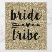 Bruid stam Gouden glitter wijn fles label Wijn Etiket (Enkel label)