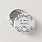 Bruid stam lavendel violette eucalyptus groen ronde button 3,2 cm (Voorkant /achterkant)