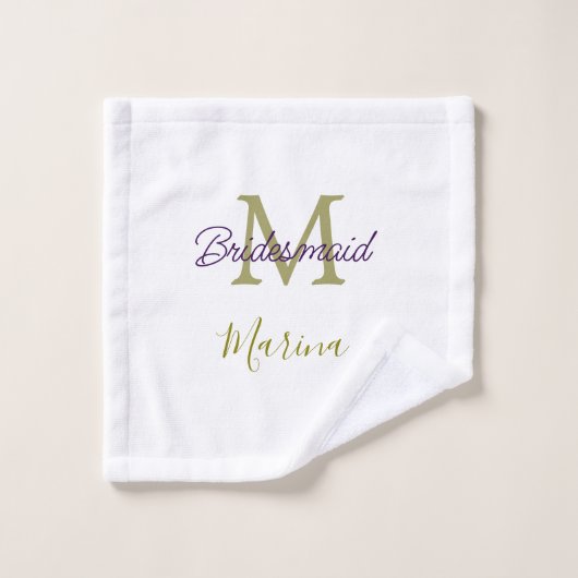 Bruid stam monogram huwelijksfeest eenvoudig goud washandje (Wasdoekje)