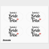 Bruid Stam Rode Datum Hart Persoonlijk Ovale Sticker (Vel)