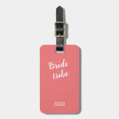 Bruid Stam Wit Script Trouw Bagage Label (Voorkant verticaal)