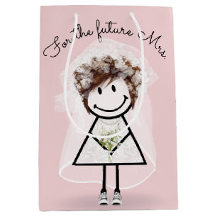 Bruid Stick Meisje in Kanten Jurk en Sneakers Medium Cadeauzakje