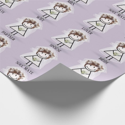 Bruid Stick Meisje In Sneakers en Boeket Cadeaupapier (Hoek)