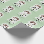 Bruid Stickfiguur in sneakers Cadeaupapier (Hoek)