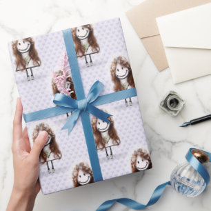 Bruid Stickfiguur in sneakers op harten Cadeaupapier