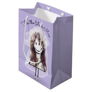 Bruid Stickfiguur Meisje met Boeket Medium Cadeauzakje